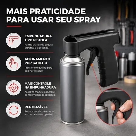 Gatilho Aplicador Spray Universal Pistola Tinta Aerossol