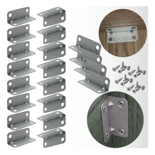 20 Cantoneira 4 Furos 40x14x14mm Zinco Metal Móveis Parafuso