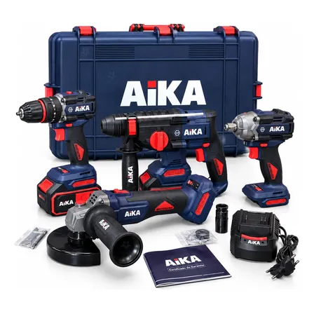 Kit Aika Furadeira Parafusadeira Martelete Chave De Impacto