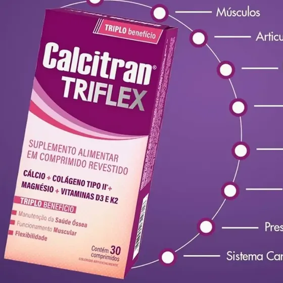 Calcitran Triflex Colágeno Tipo 2 30 Comprimidos Saúde Articular