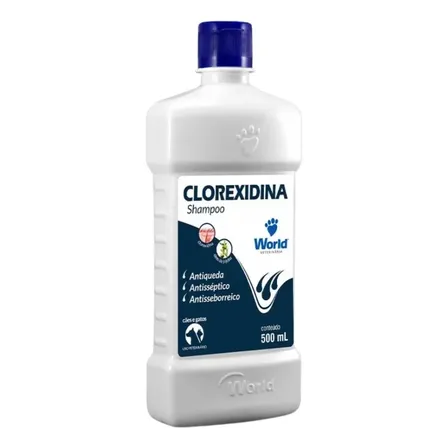Shampoo para cães Clorexidina World Fragrância Suave Frasco 500 Ml