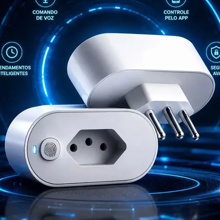 Tomada Inteligente Wi-fi Bivolt Com Medidor De Consumo Para Alexa E Google Branco
