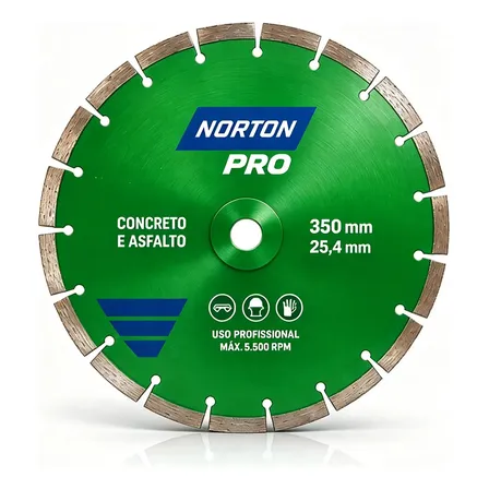 Disco Diamantado Norton Pro Para Concreto/Asfalto 350 X 25,4