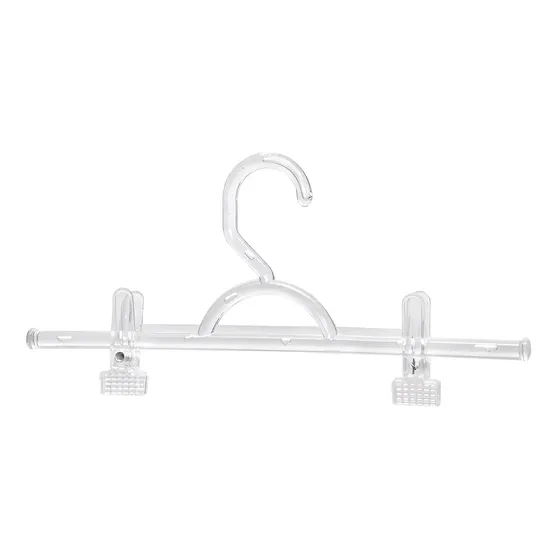 Kit 40 Cabides Acrílico Transparente com Presilhas para Calças e Saias