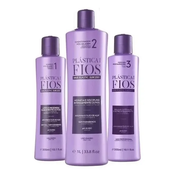 Selagem Térmica Cadiveu Plástica dos Fios Escova Inteligente (2x 300ml + 1L.)