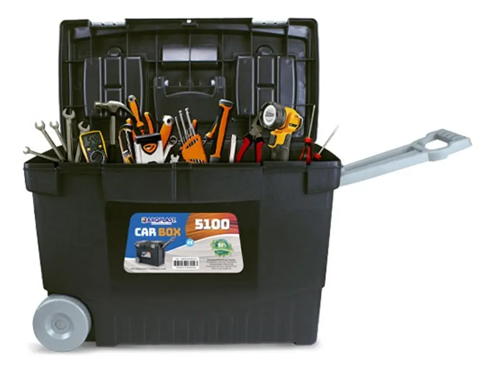 Caixa Ferramentas Arqplast Car Box 5100 Plástica Rodas 59x30x41,5cm
