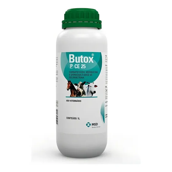 Butox Carrapaticida P Ce25 Elimina Larvas, Carrapatos, Nifas, Machos, Fêmeas , Mosca Do Chifre, Pulverizacão 1 Litro