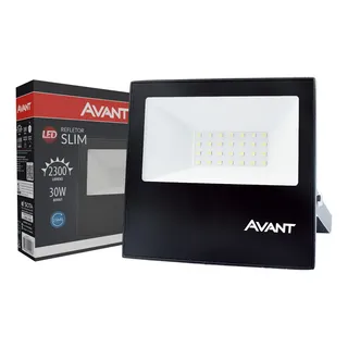Refletor Avant Led Slim 30w 6500k Branco Frio Ip65 a prova d'água Preto Cod: 259301378