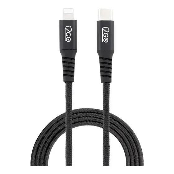 Cabo Usb-c + Lightning I2go Certificado Mfi 2m 3a Preto