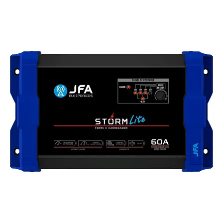 Fonte Carregador Jfa Storm Lite 60a 900w Tensão Ajustável 12-15.2v Preto