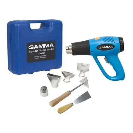 Soprador Térmico C/ Kit De Bicos, Espátula E Maleta Gamma Azul 127v