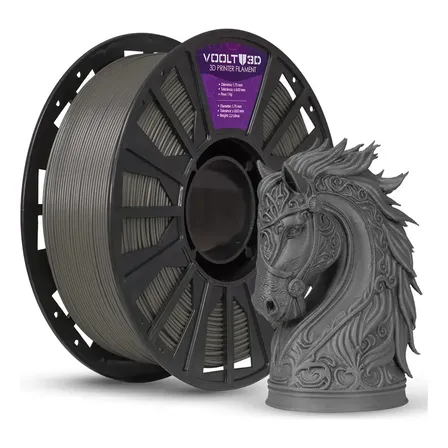 Filamento PLA Grafite Velvet Aveludado 1Kg Voolt3D Premium Alta Velocidade High Speed Para Imprimir Peças 3D Acabamento Aveludado Modelos Enfeites e Decoração Nacional