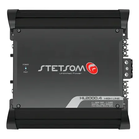 Módulo Amplificador Stetsom HL2000.4 de 2000W RMS com 4 Canais e Entrada RCA