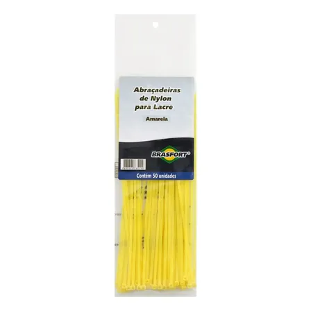 Abraçadeira Nylon Color 3.6mm X 300mm C/50 Peças - Brasfort Cor Amarelo