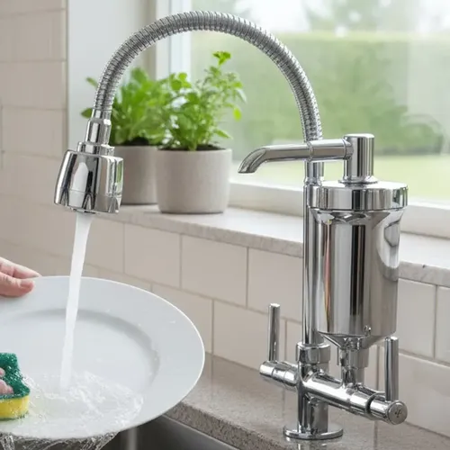 Torneira Com Filtro Gourmet Luxo Bancada Mesa Gourmet 2 jatos Cromado