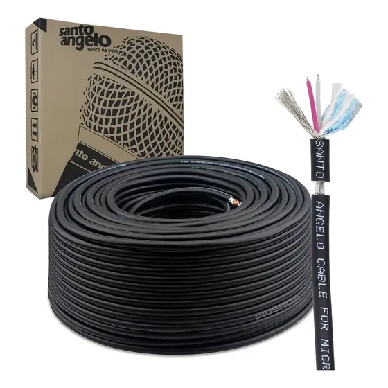 Cabo Microfone Santo Angelo X30 Balanceado Rolo 100 Metros