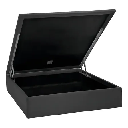 Base Box Ortobom Baú Camurça Cinza Casal 138x188x39 cm