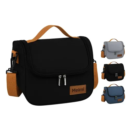 Bolsa Térmica Preto Meimi Amores Lancheira Nylon Reforçada