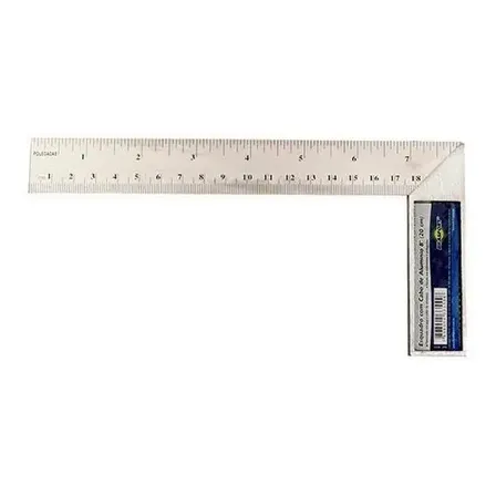 Esquadro Cabo Alumínio 8 Pol 200mm Brasfort 8555 Prata