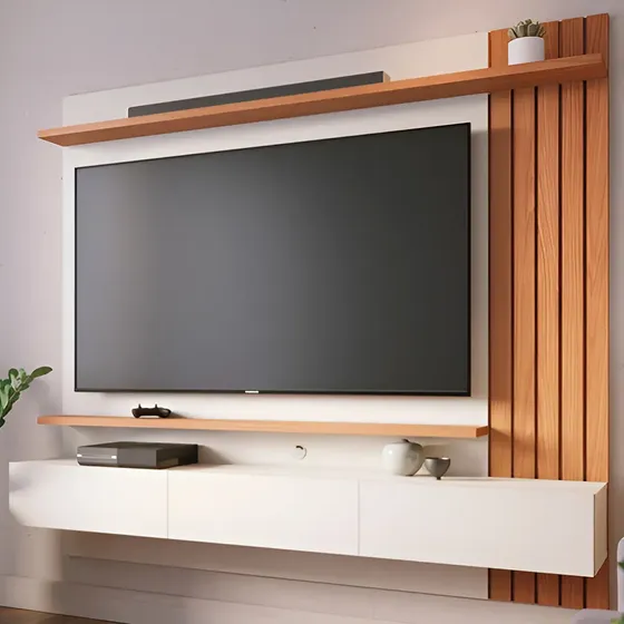 Painel Para Tv Até 70 Polegadas Juriti 3 Portas 2 Cor Bege