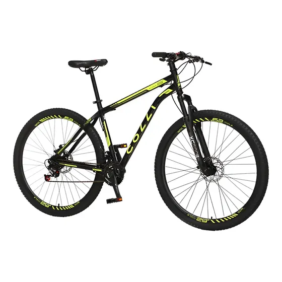 Bicicleta Athena Aro 29'' Freios a Disco 21 Marchas Preta e Amarela Colli