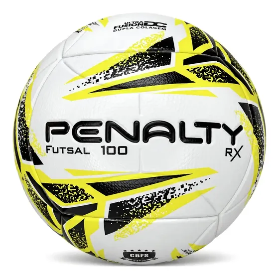Bola de Futsal Penalty Rx 100 XXIII Amarela Branca e Preta