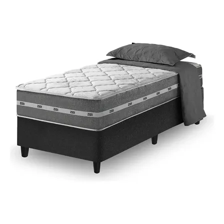 Cama Box Solteiro King + Colchão Molas Ensacadas Miami 96cm