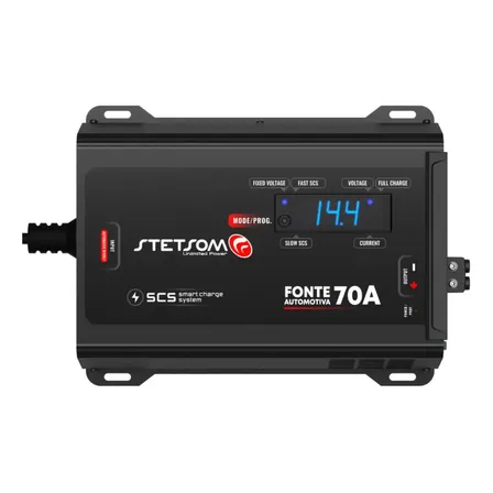 Fonte Carregador Stetsom Infinite 70a Para Som Automotivo Bivolt Com Cooler Preto