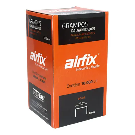 Grampo 80/10 P/ Grampeador Pneumático - Caixa C/ 10.000 Unid - Airfix N/a