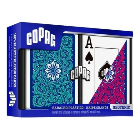 Baralho Duplo Estojo Plástico Naipe Grande Neoteric Copag