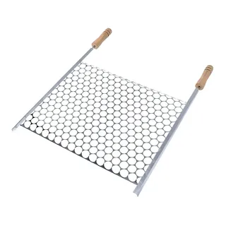 Grelha tela moeda 50x40 aço zincada para churrasco