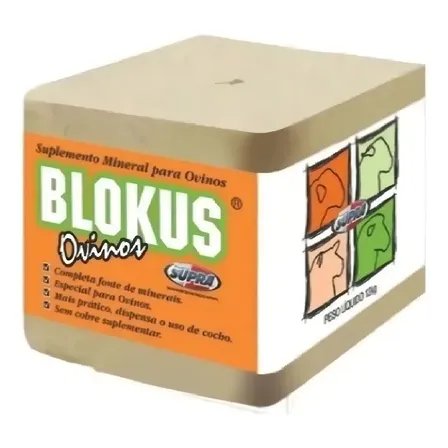 Bloco De Sal Mineral Ovinos Blokus Nutrição Carneiros 12kg