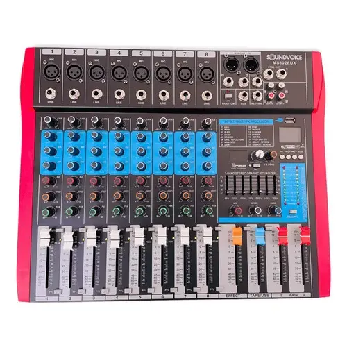 Mesa de Som Analógica Soundvoice MS802EUX 8 Canais Bluetooth USB