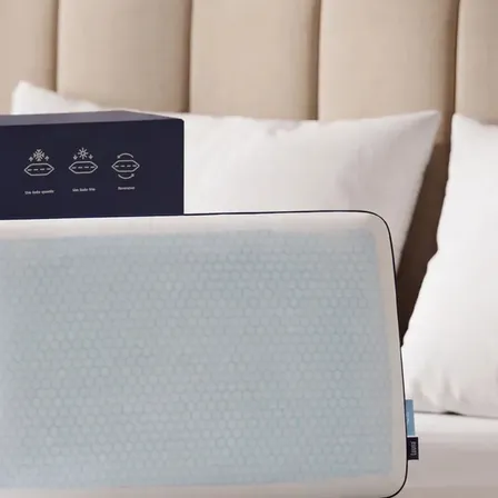 Travesseiro Luuna Cool Flip Memory Foam Dual Tech, PCM Refrescante, Capa Dupla Removível