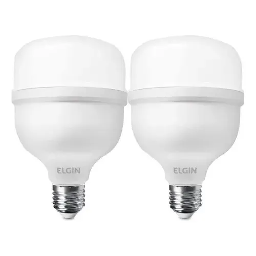 Kit 2 Lâmpadas Super Bulbo Alta Potência Led 20w 6500k Elgin Cor da luz Branco-frio 110V/220V