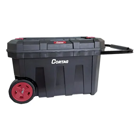 Caixa Plástica Baú Com Rodas 24'' 62544 - Cortag Cor Preto