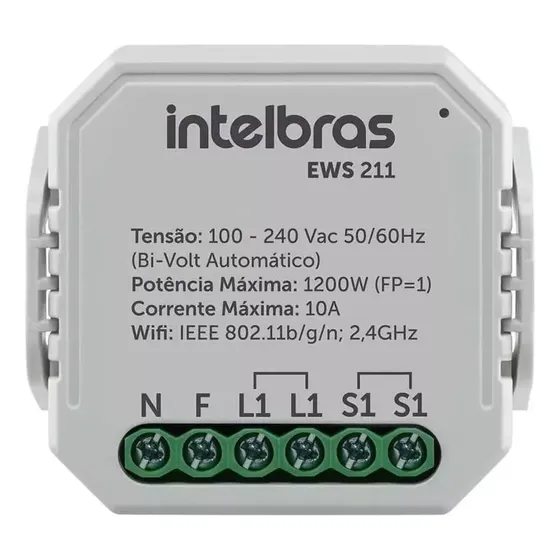 Interruptor Controlador De Cargas Wi-fi 1/1 Ews 211 Intelbras