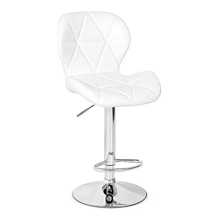 Banqueta Slim Material Ecológico Regulagem De Altura Branca