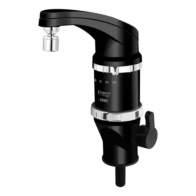 Torneira Elétrica Bancada Fame Elegance 4t Preto 5400w Acabamento Cromado