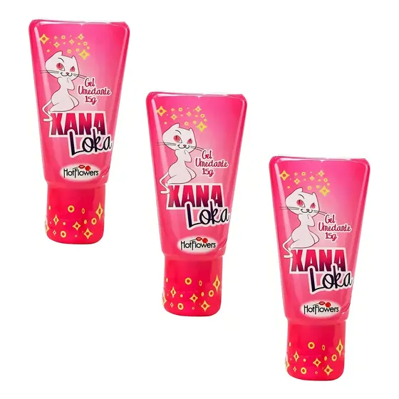 Kit 3 Gel Lubrificante E Excitante Feminino Xana Loka Hot Sabor Neutro