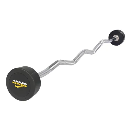 Barra W Montada 35 Kg Ahead Sports Preto E Amarelo Cor Prateado