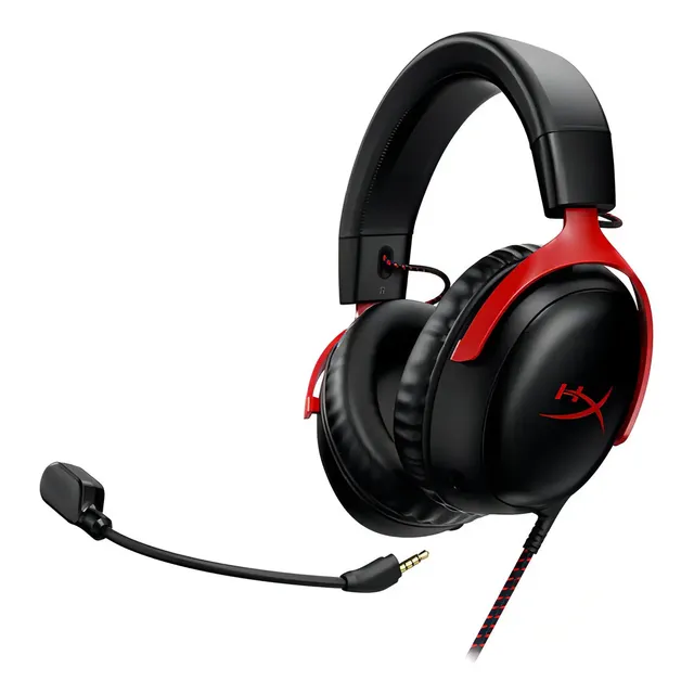 Headset Gamer Hyperx Cloud Iii Preto E Vermelho Com Microfone E Som Surround 7.1 Para Pc, Ps5 E Xbox Black/red