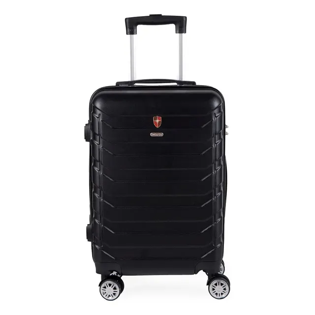 Mala Pequena Para Viagem Em Abs Swiss Go Viena Preta Cor Preto