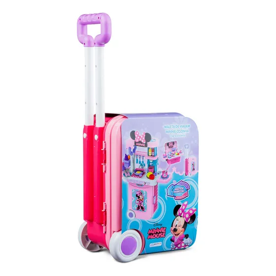 Maleta Viagem Minnie Cozinha Playset 3 Em 1 Multikids Br1298 Rosa