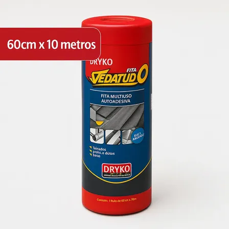 Manta Asfáltica Auto Adesiva Aluminizada multifunções 60 Cm X 10 M Dryko Prateado