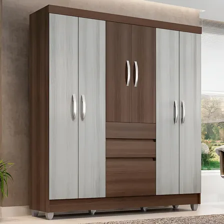Guarda Roupa Lia 6 Portas Terraro naturaly