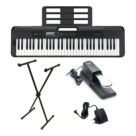 Teclado Musical Casio Ct-s300 + Pedal Sustain Suporte Fonte