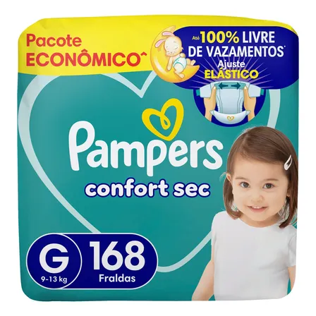 Fralda Pampers Confort Sec Tamanho G 168 Unidades