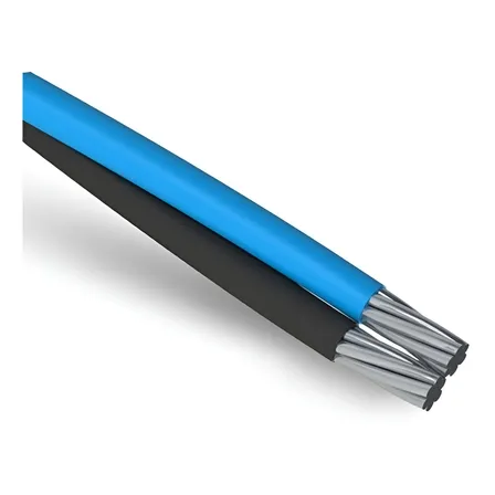 Cabo Multiplexado Duplex 10mm² Alumínio Boreal/CMR 100m XLPE Preto e Azul