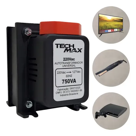 Transformador Bivolt 750va 413watts 110-220v Tech Max Com Proteção Térmica